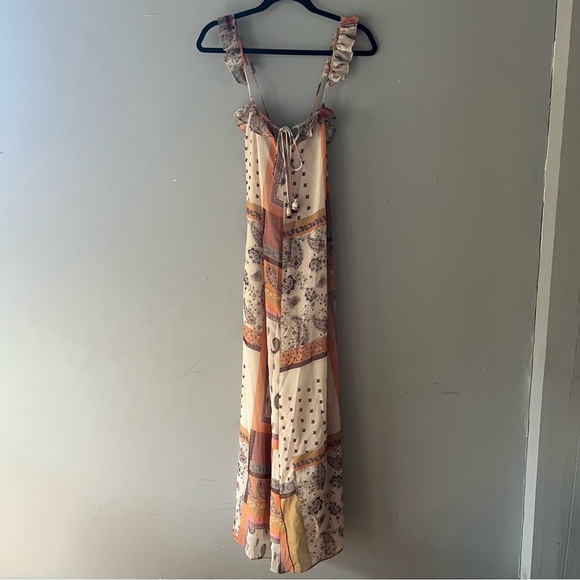 Zara Cream and Orange Tiered Maxi Sundress - Picture 8 of 15